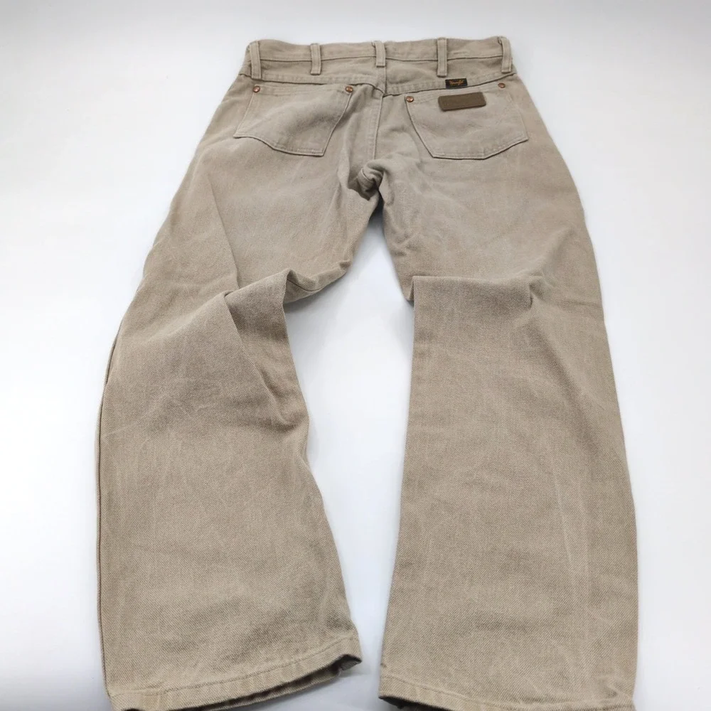 Wrangler Men's Regular Fit Denim Jeans Tan Beige Size 31x28 Casual Workwear